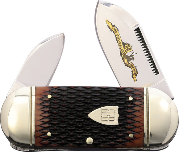 Rough Ryder 30th Anniversary Small Sunfish Brown Bone Folding Stainless Pocket Knife 2631