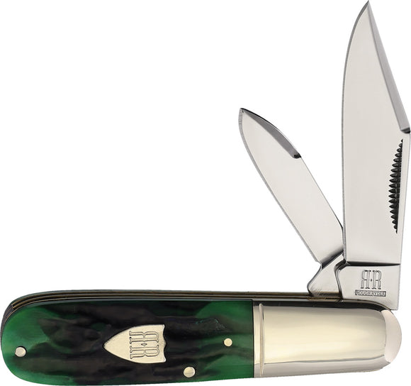 Rough Rider Bluegill Barlow Green & Blue Bone Folding Stainless Pocket Knife 2632