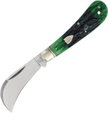 Rough Ryder Bluegill Hawkbill Blue & Green Bone Folding Stainless Pocket Knife 2635