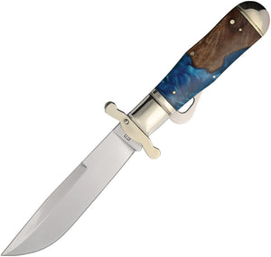 Rough Rider Pandora Swirl Safety Blue Resin & Wood Folding Stainless Pocket Knife 2654 