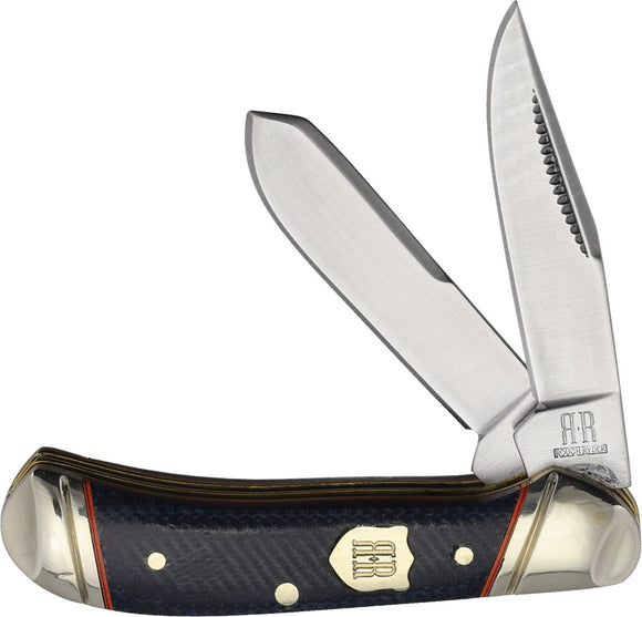 Rough Ryder Tiny Trapper Denim Micarta Folding Stainless Pocket Knife 2660