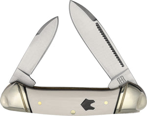 Rough Ryder Arctic Fox Mini Canoe White Micarta Folding Stainless Pocket Knife 2661