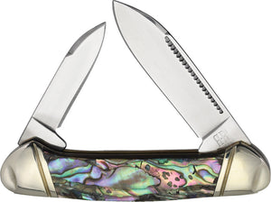 Rough Ryder Mini Canoe Abalone Folding Stainless Pocket Knife 2663