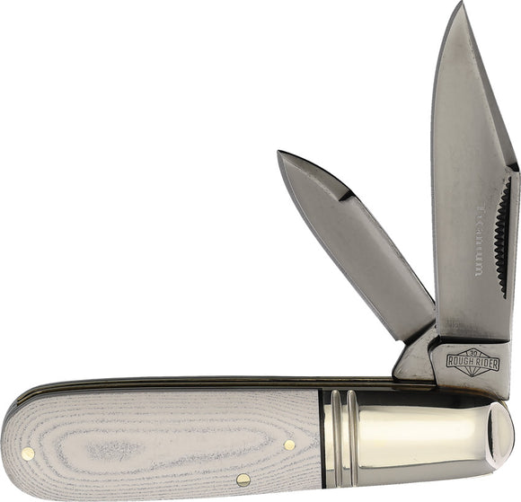 Rough Rider Tuxedo Barlow White Micarta Folding Stainless Pocket Knife 2669
