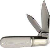 Rough Rider Tuxedo Barlow White Micarta Folding Stainless Pocket Knife 2669
