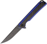 Rough Ryder Linerlock Carbon Fiber & Blue G10 Folding Stainless Pocket Knife 2671