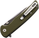 Rough Ryder 1st Infantry Linerlock OD Green G10 Folding Stainless Pocket Knife 2672