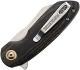 Rough Ryder Bullfrog Linerlock Black Pakkawood Folding Stainless Pocket Knife 2673