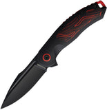 Rough Rider Linerlock Black & Red G10 Folding Stainless Pocket Knife 2676