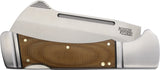 Rough Ryder Camp Side Cleaver Lockback Brown Micarta Folding Stainless Pocket Knife 2679