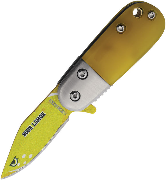 Rough Ryder Sour Lemon Linerlock A/O Yellow Folding Stainless Knife 2682