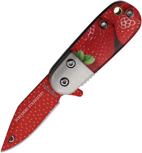 Rough Ryder Screaming Strawberry Linerlock A/O Red Folding Stainless Knife 2683