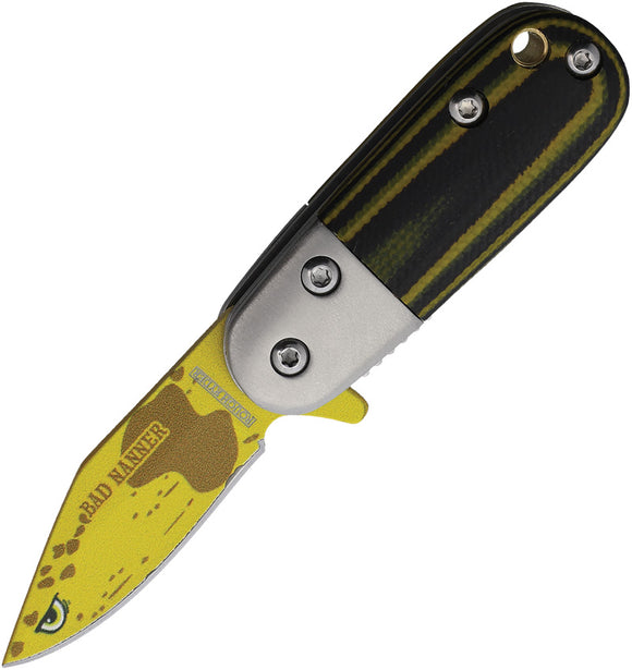 Rough Ryder Bad Nanner Linerlock A/O Black & Yellow G10 Folding Stainless Knife 2684