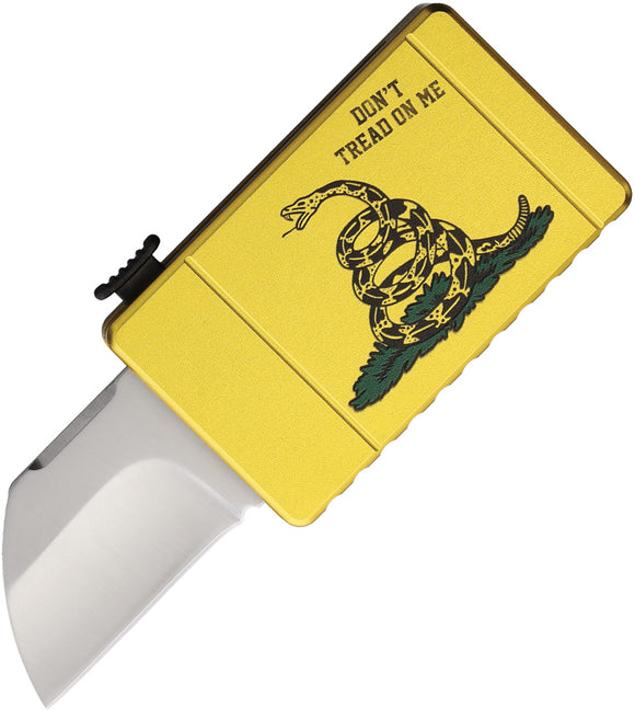 Rough Rider Dont Tread On Me Slide Lock Gold Aluminum Folding Stainless Knife 26964