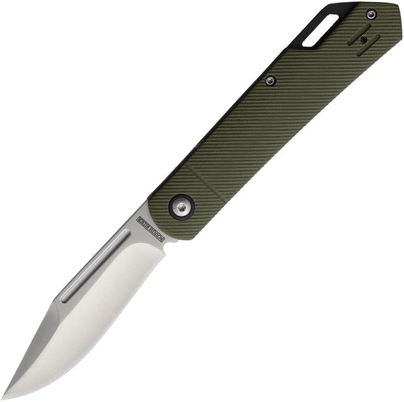 Rough Rider Slip Joint Green G10 Folding Stainless Drop Pt Pocket Knife 2697
