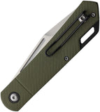 Rough Rider Slip Joint Green G10 Folding Stainless Drop Pt Pocket Knife 2697