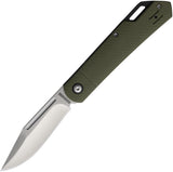 Rough Rider Slip Joint Green G10 Folding Stainless Drop Pt Pocket Knife 2697