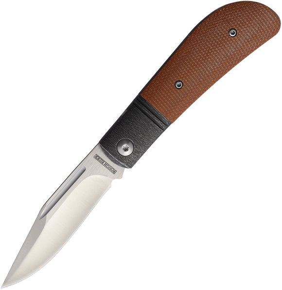Rough Rider Slip Joint Brown Micarta Folding Stainless Drop Pt Pocket Knife 2698
