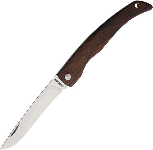 Rough Rider Slip Joint Brown Wood Folding Stainless Drop Pt Pocket Knife 2700
