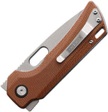 Rough Rider Linerlock Brown Micarta Folding Stainless Drop Pt Pocket Knife 2706