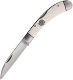 Rough Rider Lockback White Smooth Micarta Folding Stainless Pocket Knife 2712