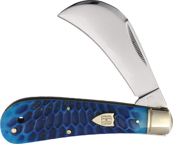 Rough Rider Hawkbill Blue Dragon Jigged Bone Folding Stainless Pocket Knife 2714