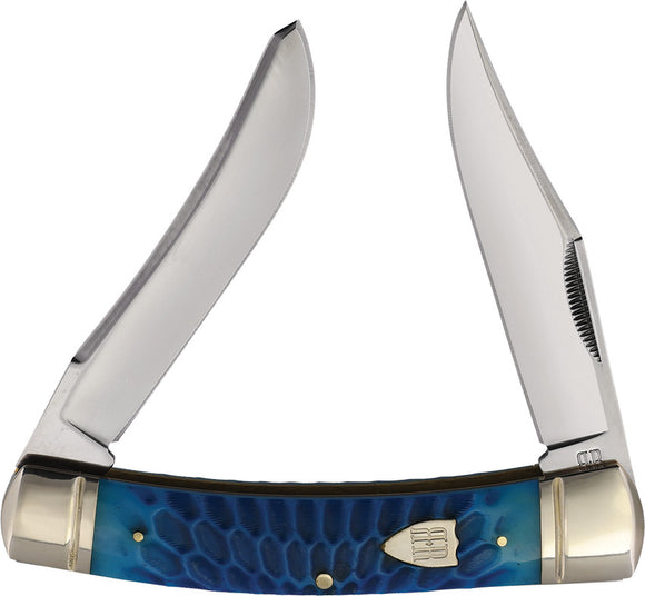 Rough Rider Large Moose Blue Dragon Jigged Bone Folding Stainless Pocket Knife 2716