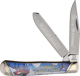 Rough Rider Merry Christmas 2025 Trapper Acrylic Folding Stainless Pocket Knife 2724