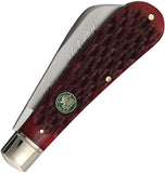 Rough Rider Merry Christmas 2025 Half Hawk Green & Red Bone Folding Pocket Knife 2725