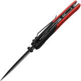 Rough Rider Linerlock Black & Red G10 Folding Stainless Drop Pt Pocket Knife 2742