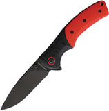 Rough Rider Linerlock Black & Red G10 Folding Stainless Drop Pt Pocket Knife 2742
