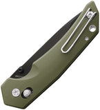 Rough Rider Slide Lock OD Green G10 Folding Stainless Drop Pt Pocket Knife 2747