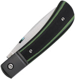 Rough Rider Slip Joint Black & Green G10 Folding Stainless Pocket Knife 2750