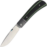 Rough Rider Slip Joint Black & Green G10 Folding Stainless Pocket Knife 2750