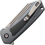 Rough Rider Linerlock Blue-Gray Aluminum Folding Modified Tanto Pocket Knife 2752