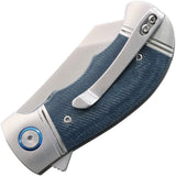 Rough Rider Linerlock Blue Denim Micarta Folding Stainless Pocket Knife 2759