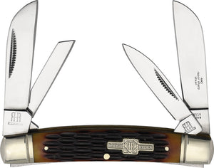 Rough Ryder Congress Brown Jigged Bone Folding Stainless Pocket Knife 516