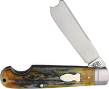 Rough Ryder Reserve One Arm Razor Brown Stag Bone Folding D2 Steel Pocket Knife 001CB