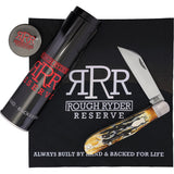 Rough Ryder Reserve Grandaddy Slip Joint Brown Jigged Bone Folding D2 Steel Pocket Knife 024CB