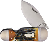 Rough Ryder Reserve Ghost Fish Slip Joint Brown Jigged Bone Folding D2 Steel Pocket Knife 040CB