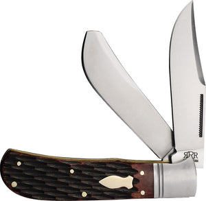 Rough Ryder Reserve Big Belly Trapper Brown Jigged Bone Folding D2 Steel Pocket Knife 042