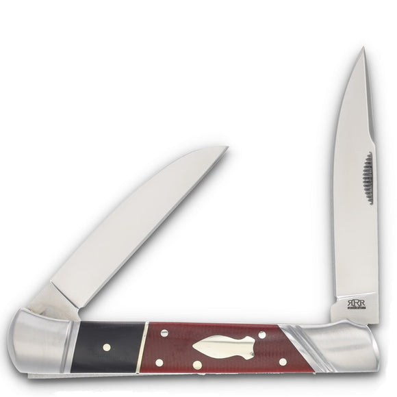 Rough Ryder Reserve Panta Burgundy & Black Micarta Folding D2 Steel Pocket Knife 043