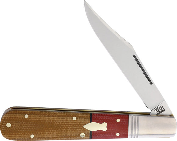 Rough Ryder Reserve Granddaddy Barlow Brown & Red Micarta Folding D2 Steel Pocket Knife 046