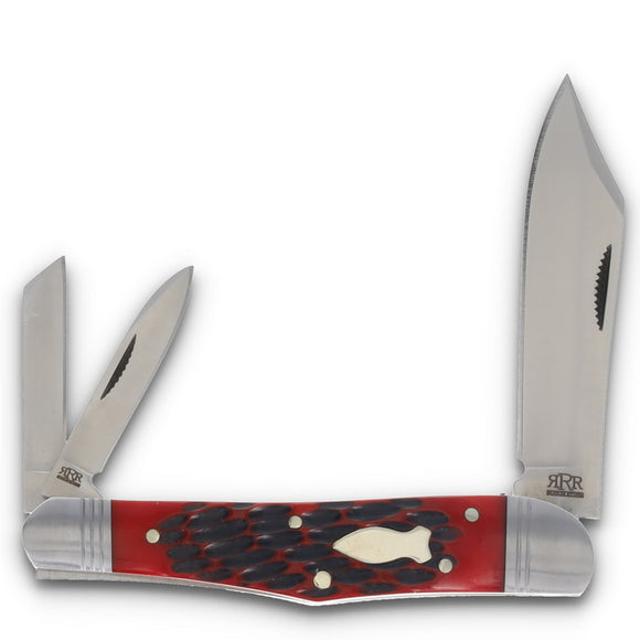 Rough Ryder Reserve Splitback Whittler Red Jigged Bone Folding D2 Steel Pocket Knife 047