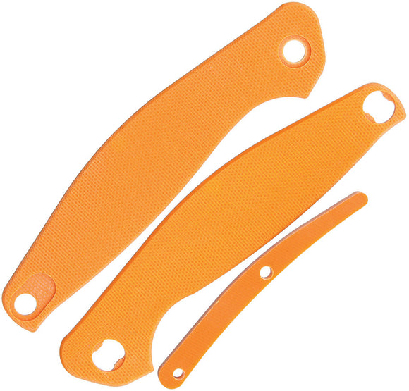 Real Steel E771 G10 Orange 2-Handle Slabs & Backspacer Knife Parts Set 1124OR