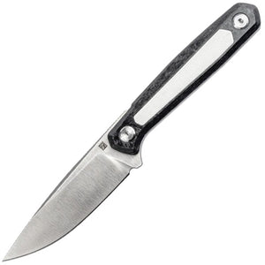 Real Steel Dex Apex Carbon Fiber & White G10 Bohler M390 Fixed Blade Knife 3501FW