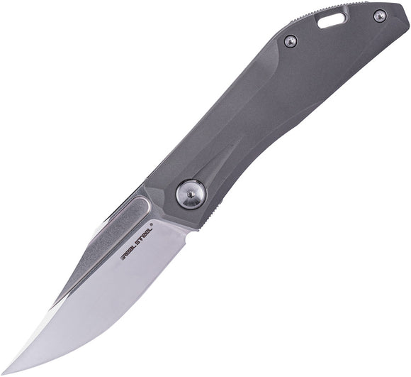 Real Steel Ventus Slip Joint Gray TC4 Titanium Folding Bohler N690 Pocket Knife 7041