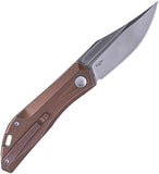 Real Steel Ventus Slip Joint Bronze TC4 Titanium Folding Bohler N690 Pocket Knife 7042