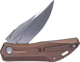 Real Steel Ventus Slip Joint Bronze TC4 Titanium Folding Bohler N690 Pocket Knife 7042