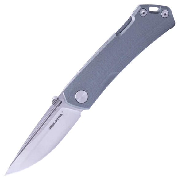 Real Steel Luna Maius Eco Backlock Gray G10 Folding 10Cr15CoMoV Knife 7091EG
